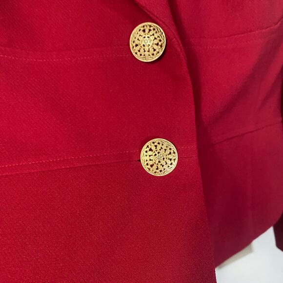Liz Claiborne Suits NWT Red Pepper Suit Jacket Blazer Gold Buttons Sz 8 - Picture 5 of 12